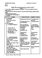 Giáo án Tiếng anh lớp 5 - Unit 6 How many lessons do you have today - Trường Tiểu học Tân Đông